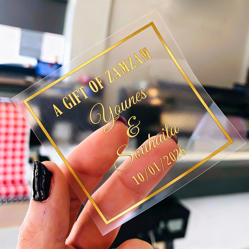 Personalised Candle Label - 50 szt. Kwadratowe Personalizowane Naklejki Ślubne