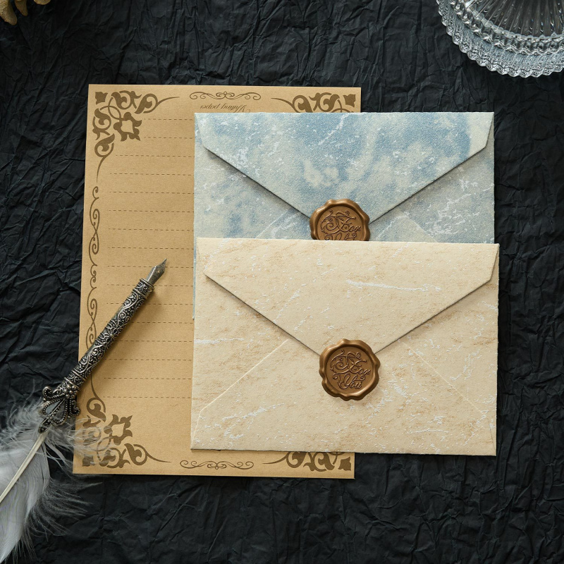 Wax Seal Letter Kit - 5 szt. Pozłacanych kopert w stylu