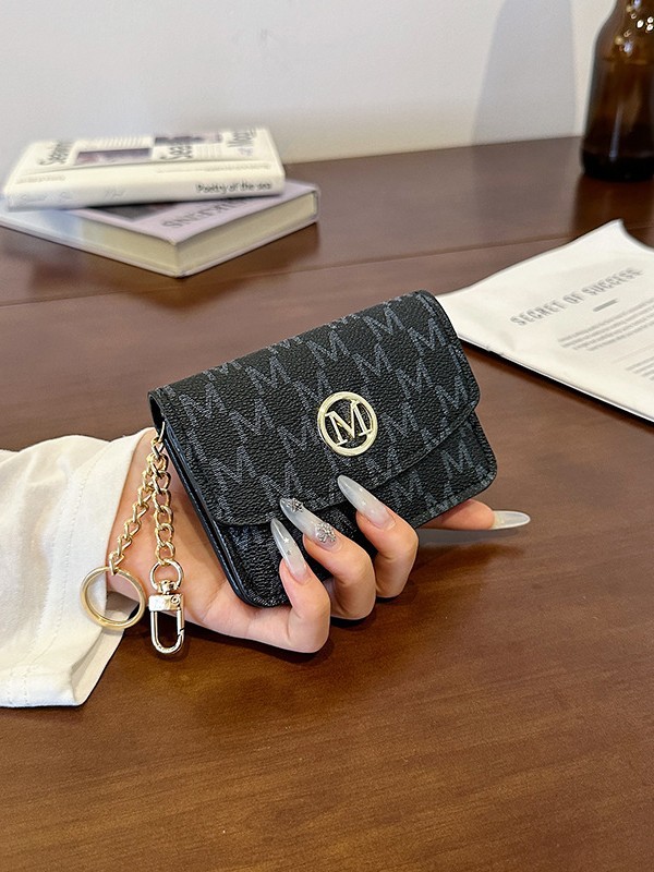 Monogram Keychain Leather - Etui na karty z imitacji skóry