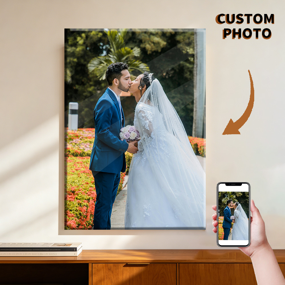 Engraved Wood Frame - 1 szt. Personalizowane zdjęcia na płótnie