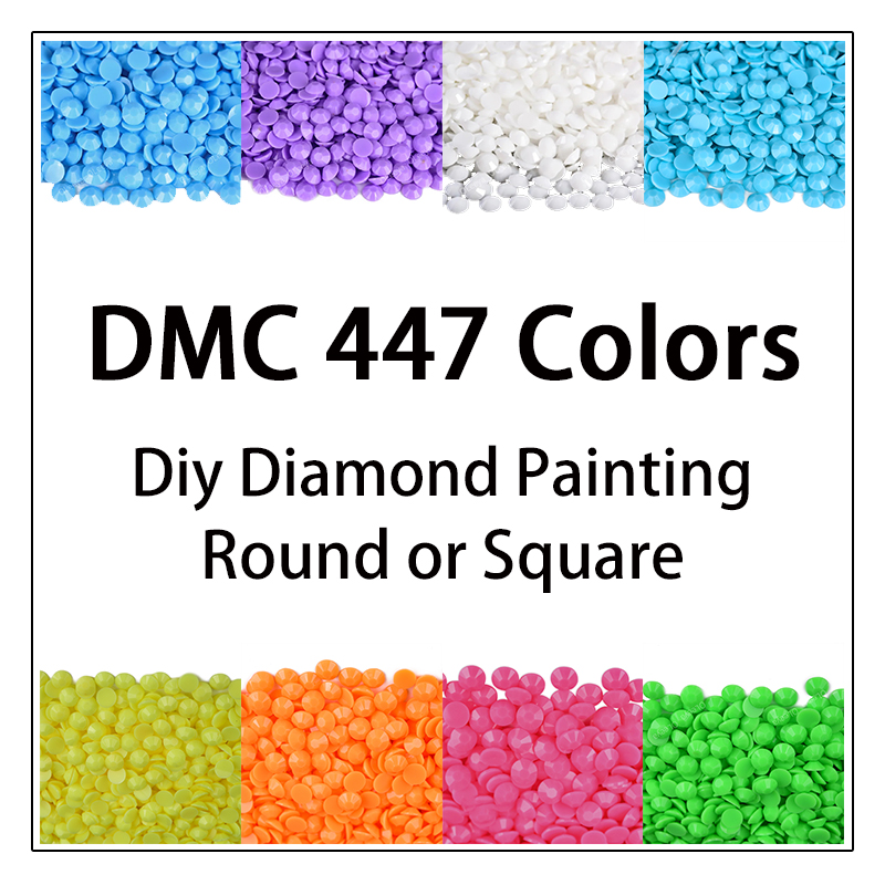 Photo Mosaic Print - DMC 447 kolory 5D Diy diamentowe