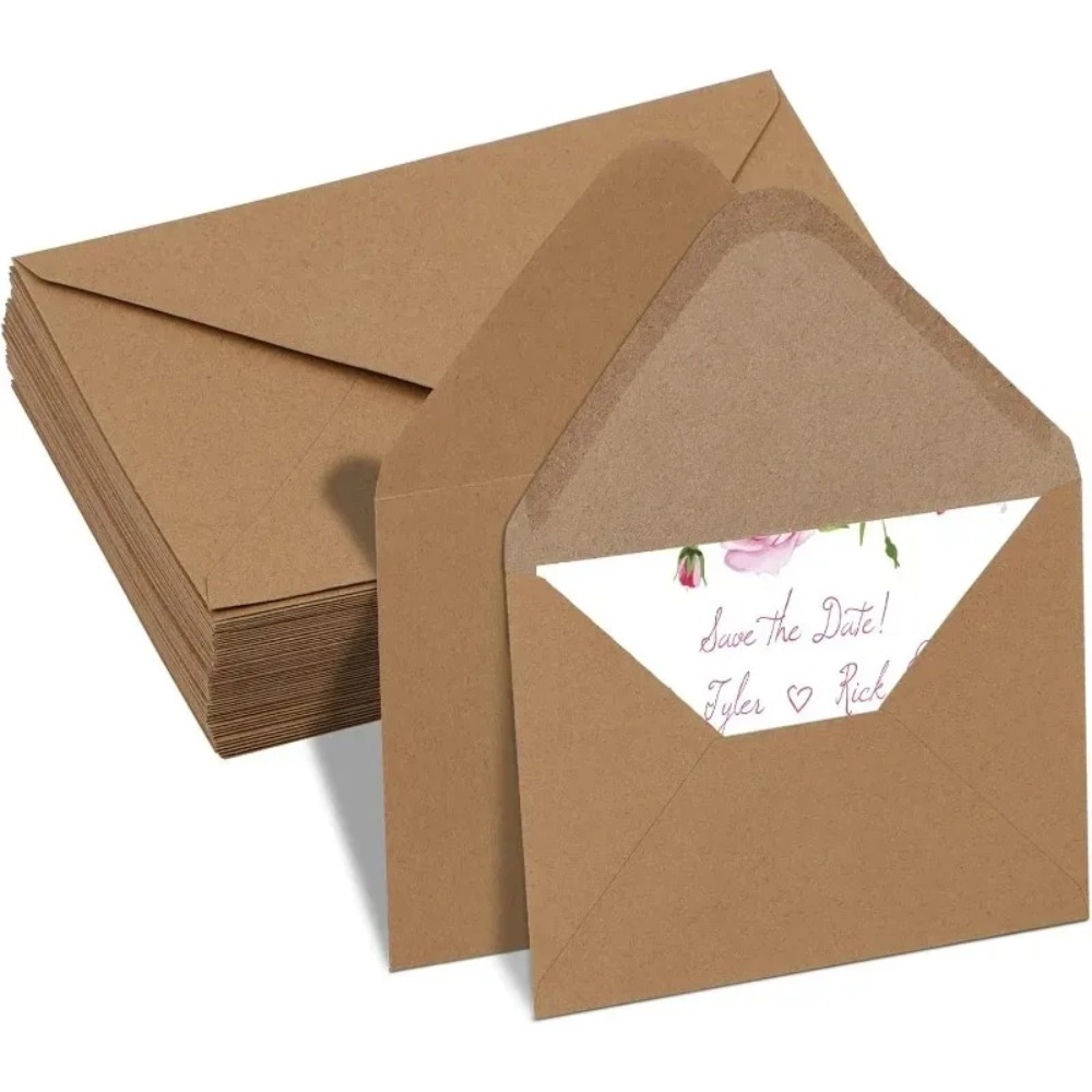 Wax Seal Letter Kit - 50 szt. Klasyczne brązowe koperty z