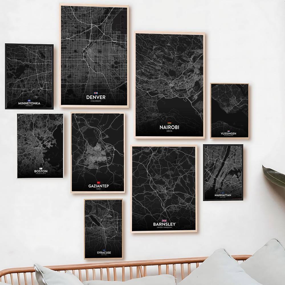 Custom Map Poster - Paryż Londyn Nowy Jork Mapa Miasta