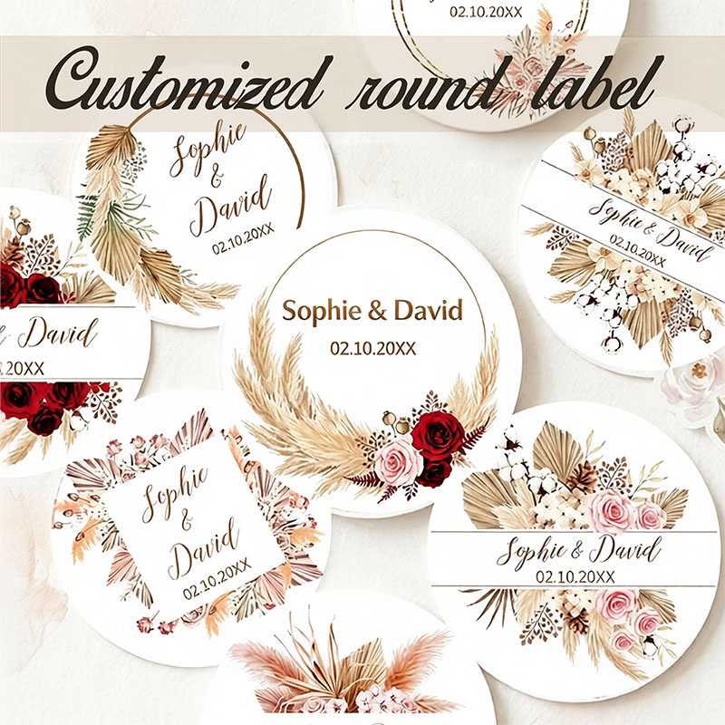 Personalized Name Box - Spersonalizowane naklejki ślubne w stylu boho