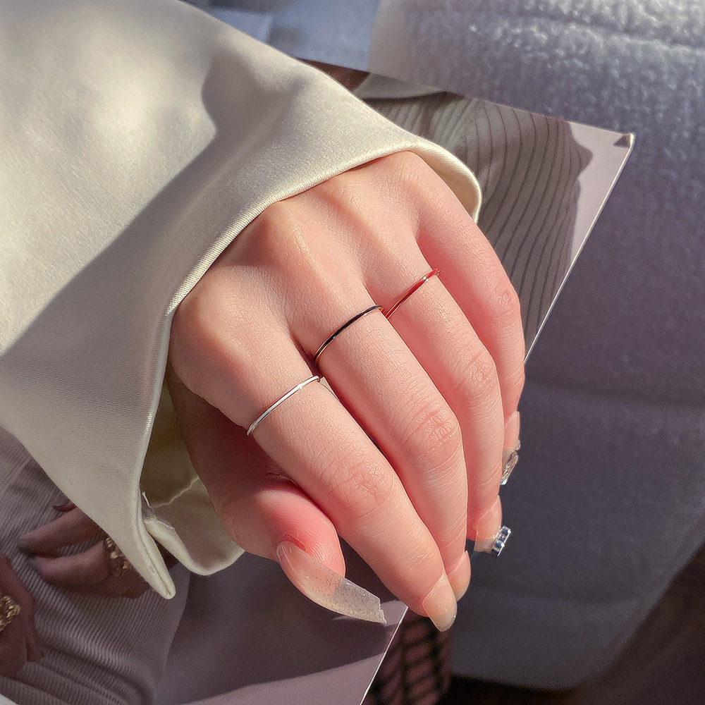 Initial Ring Custom - Pierścionek damski z tytanowej stali w