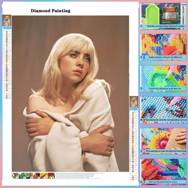Photo Mosaic Print - DIY Pełny Zestaw Diamentowy Haft B-Billie,