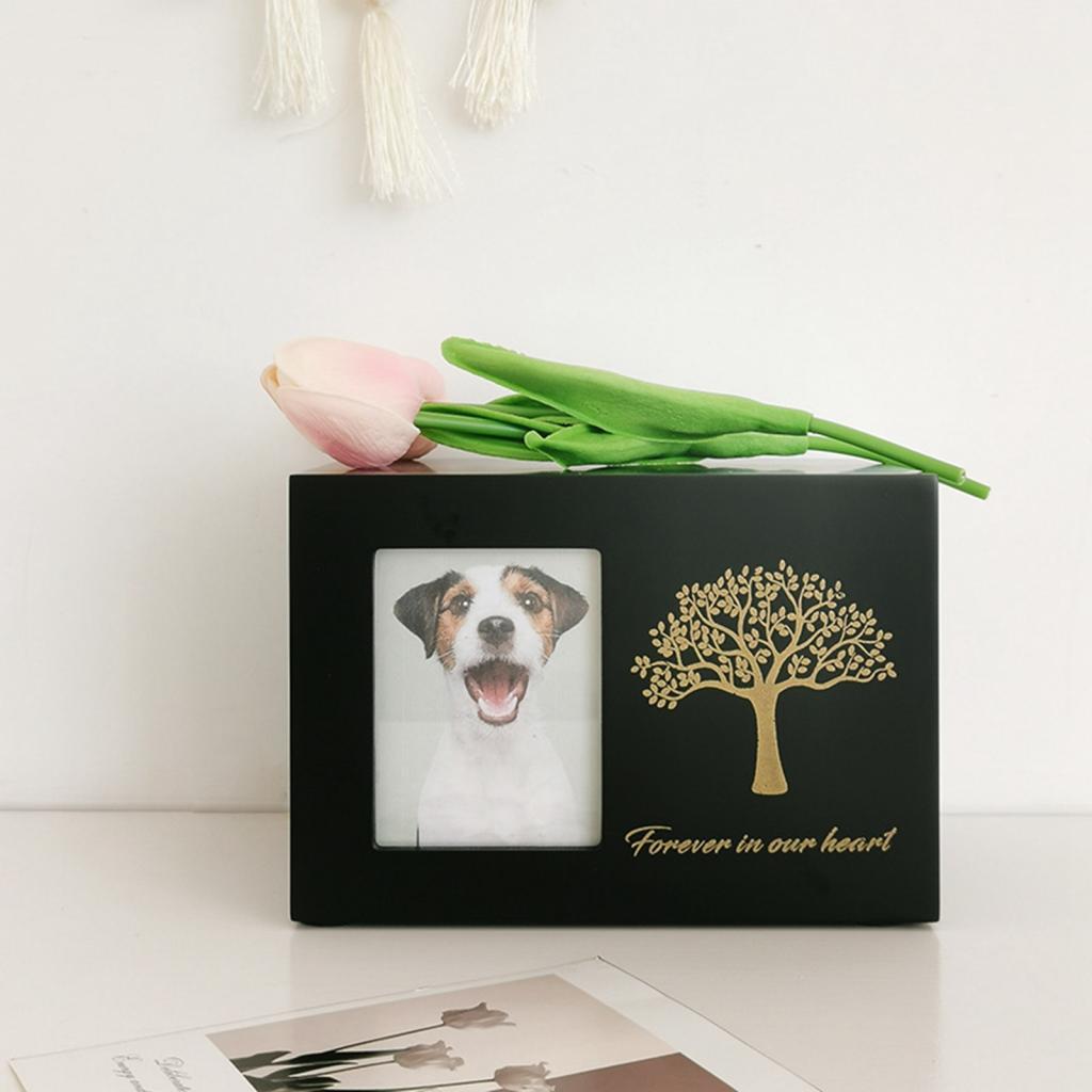 Engraved Wood Frame - Urna kremacyjna dla psów pogrzeb z