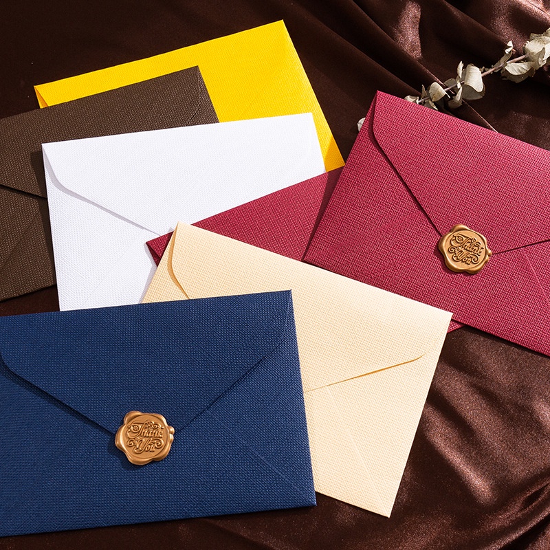 Wax Seal Letter Kit - 5 szt. Retro lniany wzór koperta
