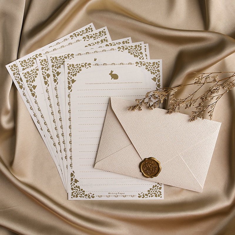 Wax Seal Letter Kit - 10 sztuk lnianych brązowych papierowych kopert