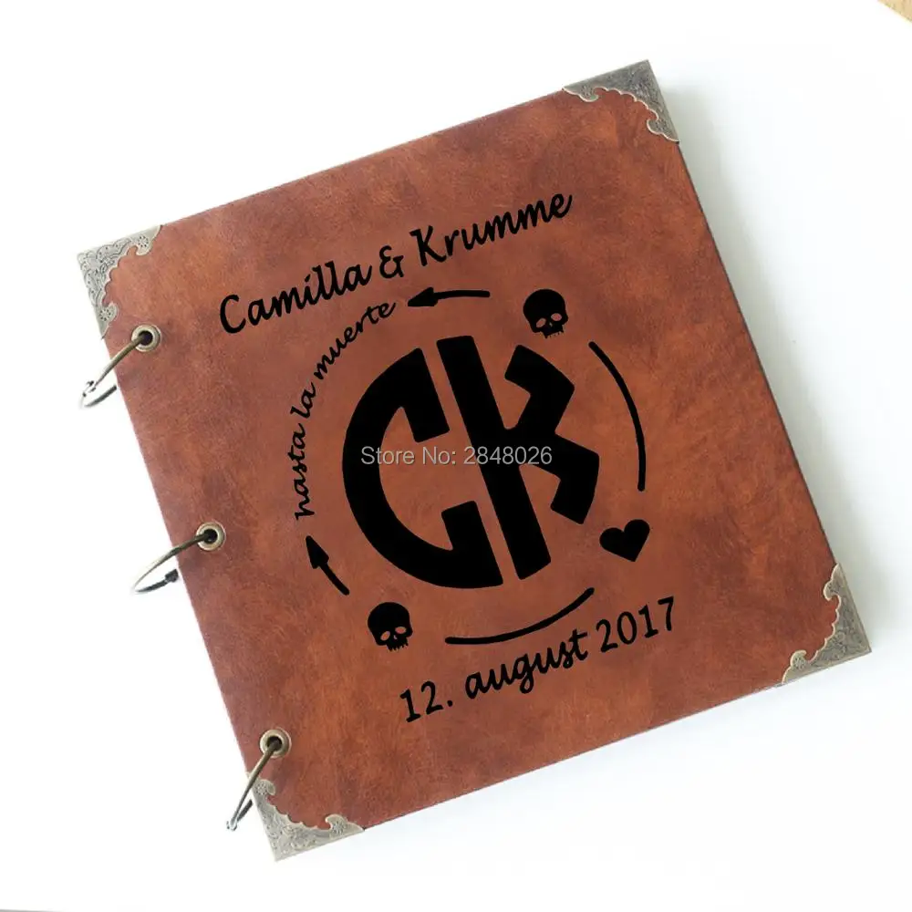 Custom Photo Book - Księga gości weselnych z monogramem Sugar