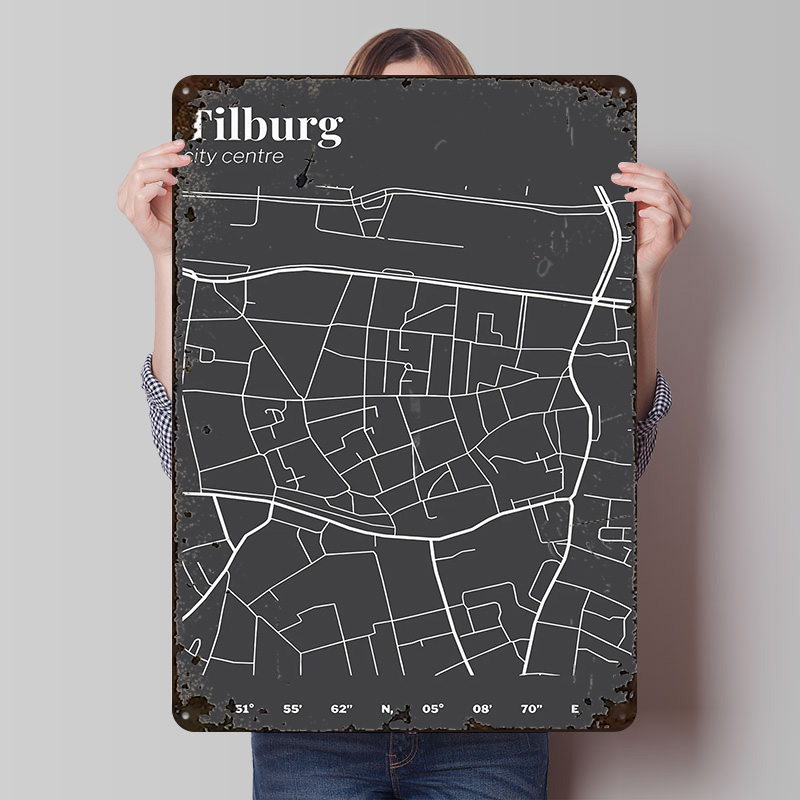 Mapa centrum miasta Tilburg, p – Custom Map Poster recenzja i cena