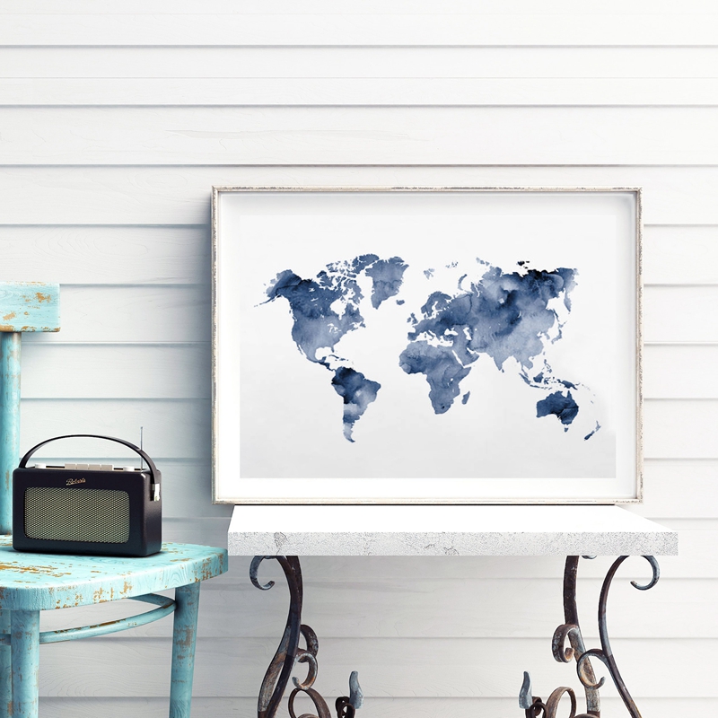 Niebieska mapa świata Nadruk G – Custom Star Map recenzja i cena
