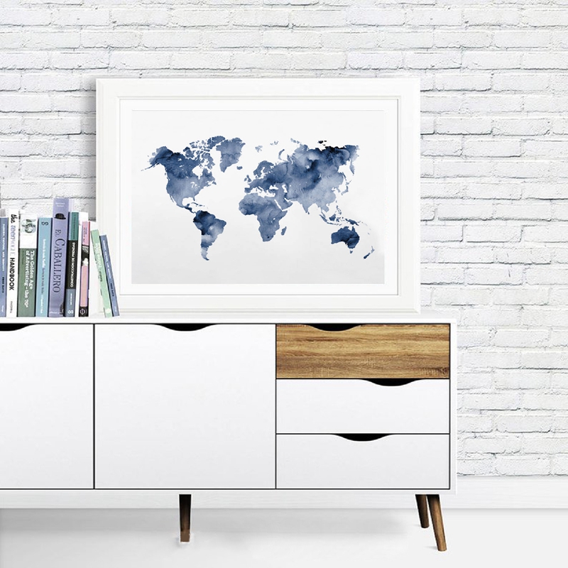 Niebieska mapa świata Nadruk G – Custom Star Map recenzja i cena