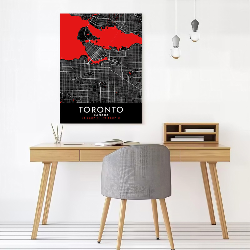 Toronto Dark Map Canvas Wall A – Custom Map Poster recenzja i cena