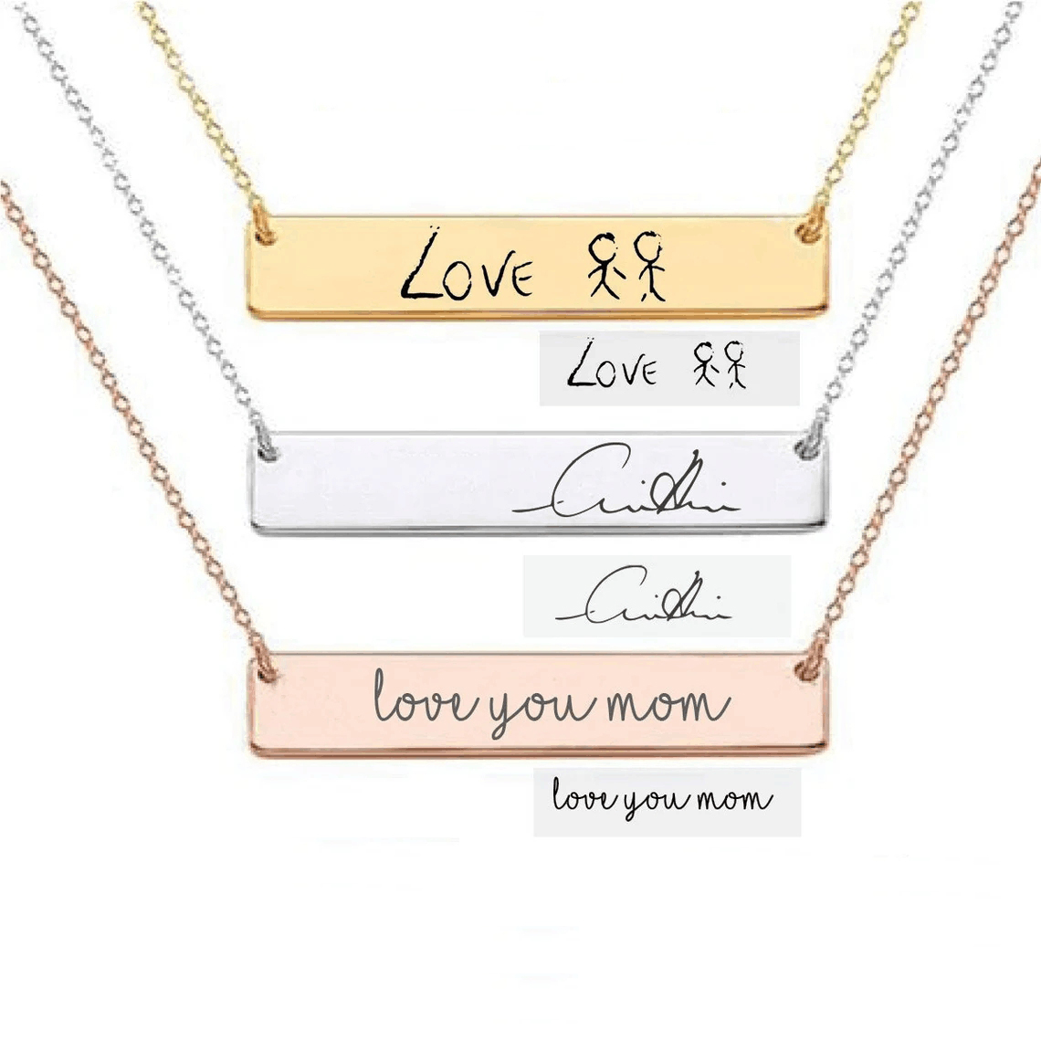 Rzeczywisty naszyjnik tabliczk – Handwriting Necklace Bar recenzja i cena
